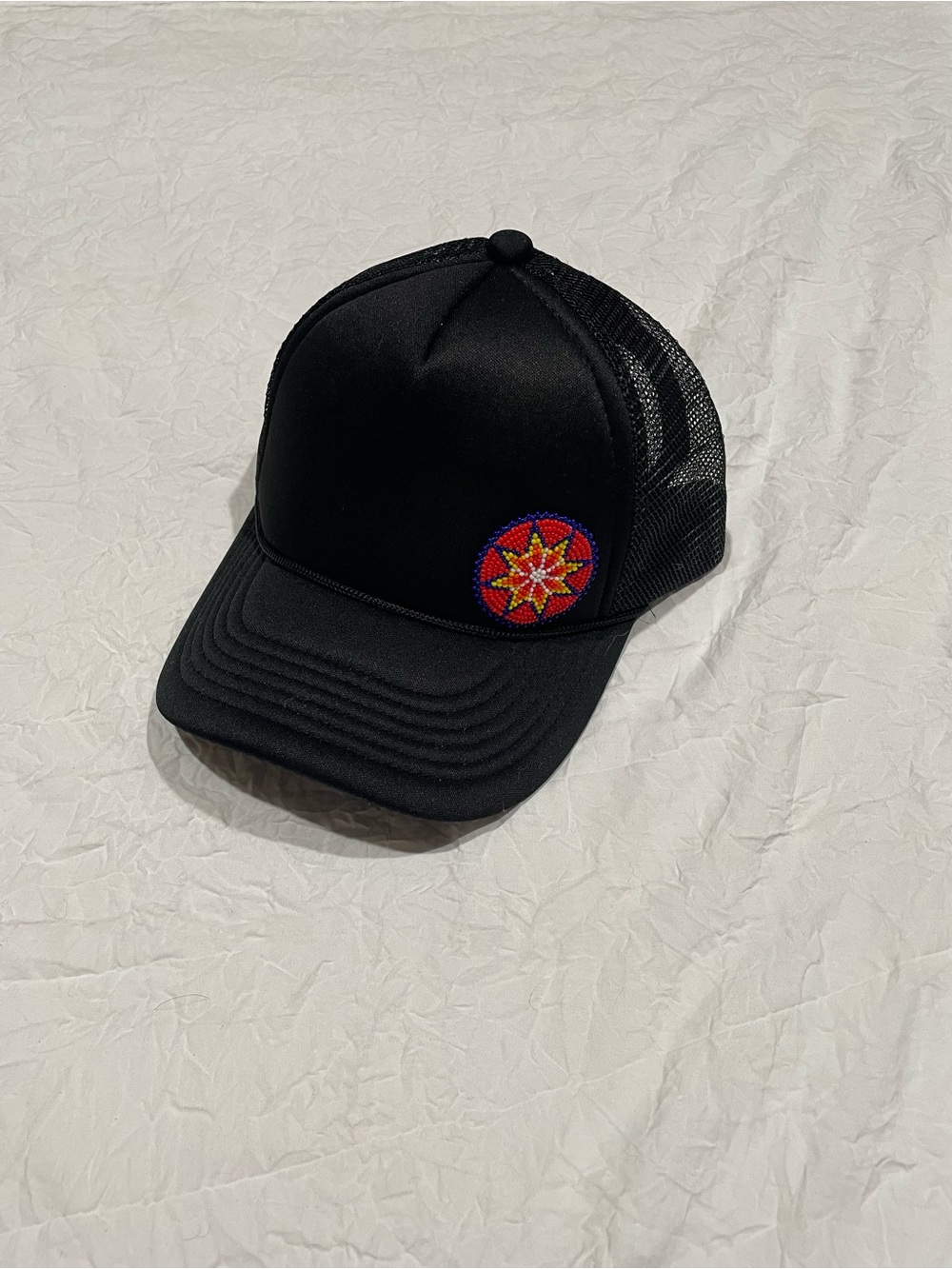 Trucker Hat Featuring Handmade Huichol Beaded Patch